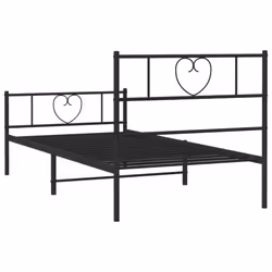 vidaXL Metal Bed Frame with Headboard Bedstead and Footboard Black 100x200 cm - Additional view 6