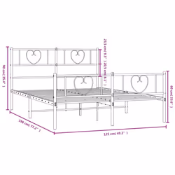 vidaXL Metal Bed Frame with Headboard Bed Base Bedstead Black 90x190 cm Single - black, 120 x 190 cm/with headboard & footboard
