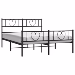 vidaXL Metal Bed Frame with Headboard Bedstead and Footboard Black 120x200 cm - Additional view 2