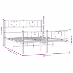 vidaXL Metal Bed Frame with Headboard Bedstead and Footboard Black 120x200 cm - Additional view 3