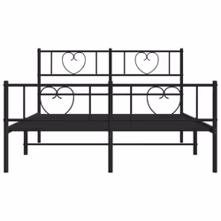 vidaXL Metal Bed Frame with Headboard Bedstead and Footboard Black 120x200 cm - Additional view 4