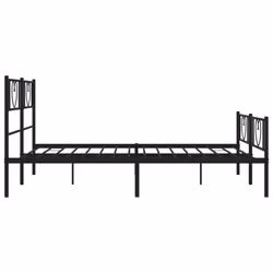 vidaXL Metal Bed Frame with Headboard Bedstead and Footboard Black 120x200 cm - Additional view 5