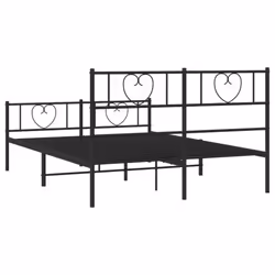vidaXL Metal Bed Frame with Headboard Bedstead and Footboard Black 120x200 cm - Additional view 6