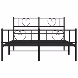 vidaXL Metal Bed Frame with Headboard Bedstead and Footboard Black 160x200 cm - Additional view 4