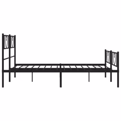 vidaXL Metal Bed Frame with Headboard Bedstead and Footboard Black 160x200 cm - Additional view 5