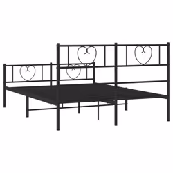 vidaXL Metal Bed Frame with Headboard Bedstead and Footboard Black 160x200 cm - Additional view 6