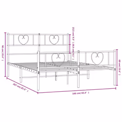 vidaXL Metal Bed Frame with Headboard Bedstead and Footboard Black 160x200 cm - Additional view 8