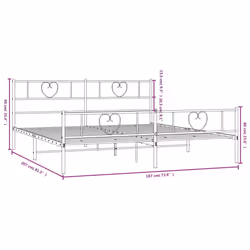 vidaXL Metal Bed Frame with Headboard Bed Base Bedstead Black 90x190 cm Single - black, 180 x 200 cm/with headboard & footboard