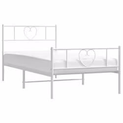 vidaXL Metal Bed Frame Bed Base with Headboard and Footboard White 80x200 cm - Additional view 2