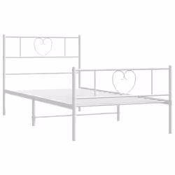 vidaXL Metal Bed Frame Bed Base with Headboard and Footboard White 80x200 cm - Additional view 4