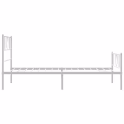 vidaXL Metal Bed Frame Bed Base with Headboard and Footboard White 80x200 cm - Additional view 5