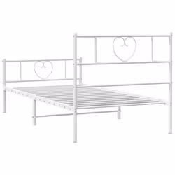 vidaXL Metal Bed Frame Bed Base with Headboard and Footboard White 80x200 cm - Additional view 6