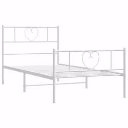 vidaXL Metal Bed Frame Bed Base with Headboard and Footboard White 90x200 cm - Additional view 4