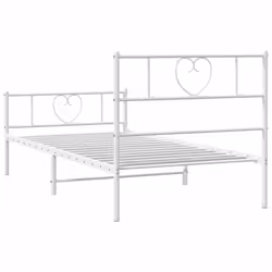 vidaXL Metal Bed Frame Bed Base with Headboard and Footboard White 90x200 cm - Additional view 6