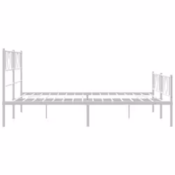 vidaXL Metal Bed Frame with Headboard Bed Base Bedstead Black 90x190 cm Single - white, 120 x 190 cm/with headboard & footboard - Additional view 5