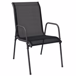 vidaXL Garden Dining Set Outdoor Dining Set 3 Piece Black Steel and Textilene - Additional view 4
