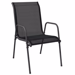 vidaXL Garden Dining Set Outdoor Dining Set 3 Piece Black Steel and Textilene - Additional view 4