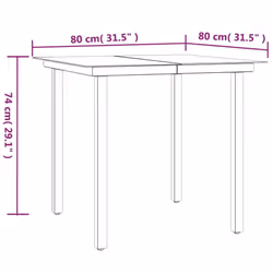 vidaXL Garden Dining Set Outdoor Dining Set 3 Piece Black Steel and Textilene - Additional view 7
