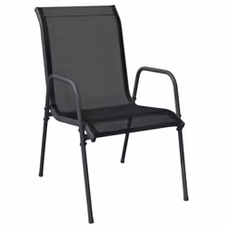 vidaXL Garden Dining Set Outdoor Dining Set 5 Piece Black Steel and Textilene - Additional view 3