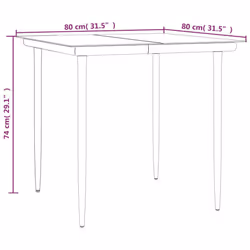 vidaXL Garden Dining Set Outdoor Dining Set 5 Piece Black Steel and Textilene