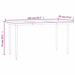 vidaXL Garden Dining Set Outdoor Dining Set 5 Piece Black Steel and Textilene