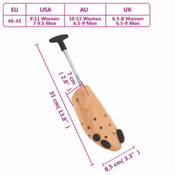 vidaXL Shoe Stretcher Hallway Boot Stretcher Shoe Expander Solid Wood Beech - 40-43