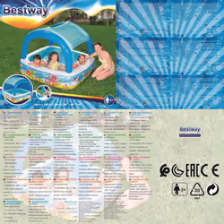 Bestway Canopy Play Pool Baby Paddling Pool Sunshade Aquarium Pool Blue 52192 - Additional view 10