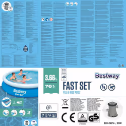 Bestway Swimming Pool Set Above Ground Swimming Pool Frame Pool Fast Set 57274 - Additional view 4
