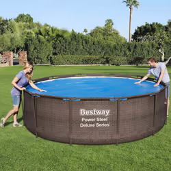 Bestway Solar Pool Cover Above Ground Pool Cover for Round Pools Flowclear