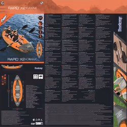 Bestway Hydro-Force Inflatable Kayak Set Inflatable Boat Rowing Boat Rapid x2 - Additional view 10