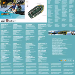 Intex Inflatable Boat Canoe with Oars and Pump Dinghy Seahawk 2 Set 68347NP