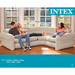 Intex Inflatable Corner Sofa/Couch Air Couch Inflatable Chair Bed 68575NP