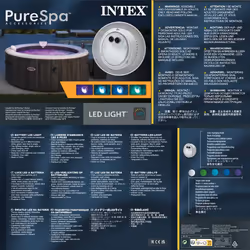 Intex LED Light Submersible Light for Bubble Spa Pool Light Multicolour 28503