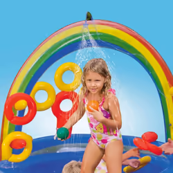 Intex Inflatable Pool Garden Swimming Pool Rainbow Ring Play Centre 57453NP - Additional view 4