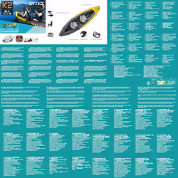 Intex Inflatable Kayak Inflatable Canoe Dinghy Rowing Boat Explorer K2 68307NP - Additional view 9