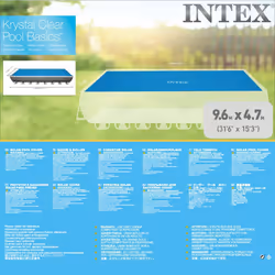 Intex Solar Pool Cover Swimming Pool Cover Frame Pool Protector Rectangular - Additional view 4