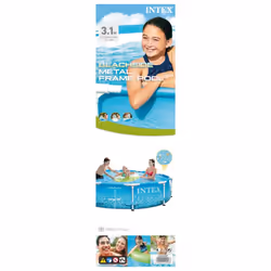 Intex Pool Above Ground Pool Swimming Pool Lounge Pool Beachside Metal Frame - Additional view 4