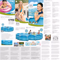 Intex Pool Above Ground Pool Swimming Pool Lounge Pool Beachside Metal Frame - Additional view 5