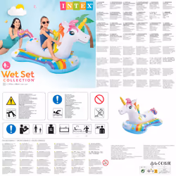 Intex Unicorn Ride-On Lounge Chair Pool Float Water Toy Inflatable Pool Toy