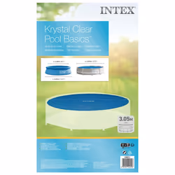 Intex Solar Pool Cover Pool Protector Pool Safety Cover Blue Polyethylene