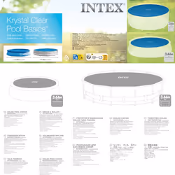 Intex Solar Pool Cover Pool Protector Pool Safety Cover Blue Polyethylene - Additional view 4