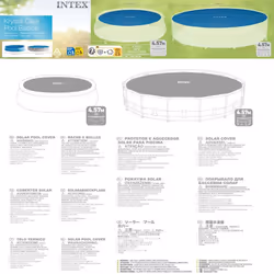 Intex Solar Pool Cover Pool Protector Pool Safety Cover Blue Polyethylene - Additional view 4