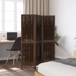 vidaXL Room Divider Panel Room Privacy Screen Dark Brown Solid Wood Paulownia - 40 x 160 cm/ 3 piece