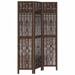 vidaXL Room Divider Panel Room Privacy Screen Dark Brown Solid Wood Paulownia - 40 x 180 cm/ 3 piece