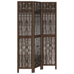 vidaXL Room Divider Panel Room Privacy Screen Dark Brown Solid Wood Paulownia - 40 x 180 cm/ 3 piece