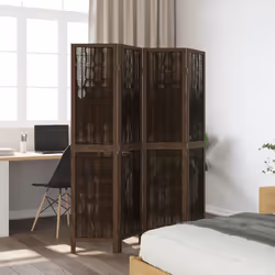 vidaXL Room Divider Panel Room Privacy Screen Dark Brown Solid Wood Paulownia - 40 x 180 cm/ 4 piece - Additional view 2