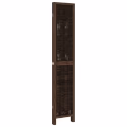 vidaXL Room Divider Panel Room Privacy Screen Dark Brown Solid Wood Paulownia - 40 x 200 cm/ 4 piece - Additional view 4