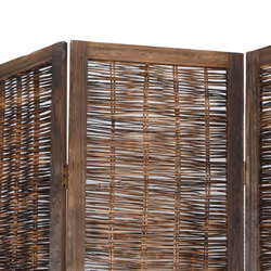 vidaXL Room Divider Panel Room Privacy Screen Dark Brown Solid Wood Paulownia - 40 x 160 cm/ 6 piece - Additional view 5