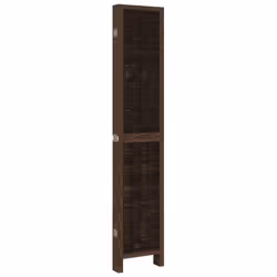 vidaXL Room Divider Panel Room Privacy Screen Dark Brown Solid Wood Paulownia - 40 x 200 cm/ 6 piece - Additional view 4