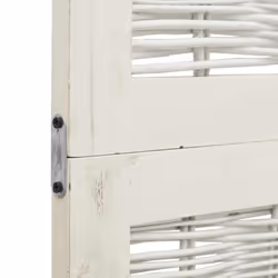 vidaXL Room Divider 3 Panels Office Privacy Screen White Solid Wood Paulownia - 40 x 180 cm/ 3 piece - Additional view 4